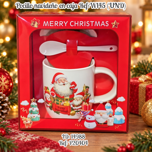 Pocillo navideño en caja Ref:W145 (UND)