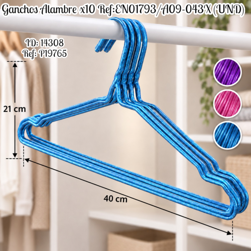 Ganchos Alambre x10 Ref:EN01793/A09-043X (UND)