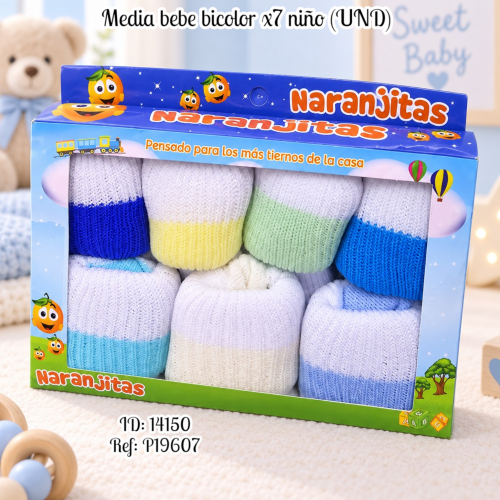 Media bebe bicolor x7 niño (UND)