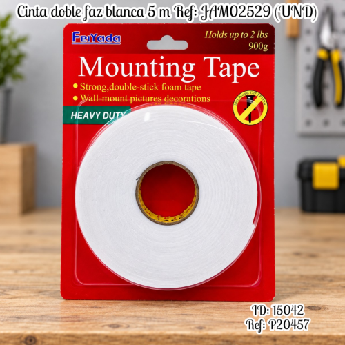 Cinta doble faz blanca 5 m Ref: JAM02529 (UND)