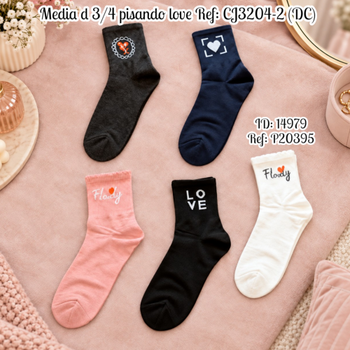 Media d 3/4 pisando love al por mayor – Ref. CJ3204-2
