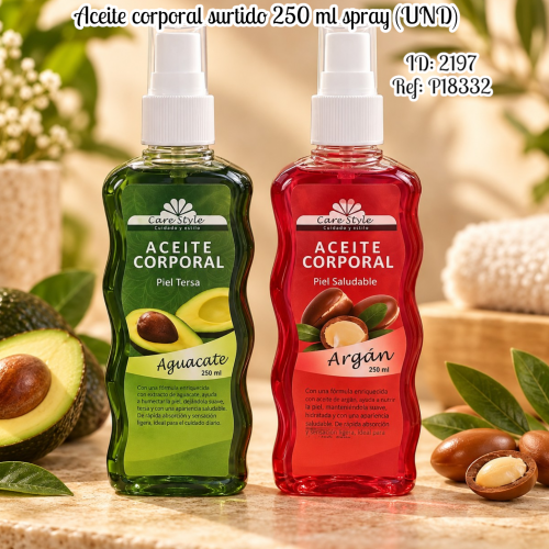 Aceite corporal  surtido 250 ml spray (UND)