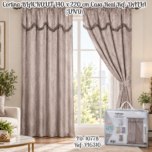 Cortina BLACKOUT 140 x 220 cm Casa Real Ref: DALIA (UND)