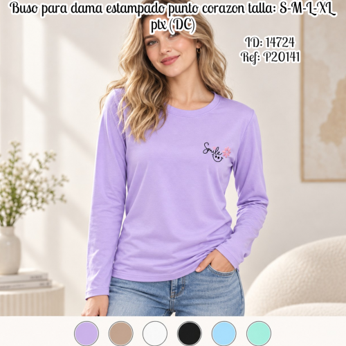 Buso para dama estampado punto corazon talla: S-M-L-XL ptx (DC)