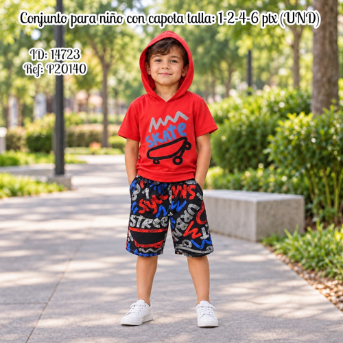 Conjunto para niño con capota talla: 1-2-4-6 ptx (UND)