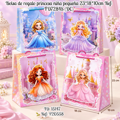 Bolsa de regalo princesa niña pequeña 23*18*10cm Ref: FD7284S (DC)