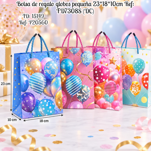 Bolsa de regalo globos pequeña 23*18*10cm Ref: FD7308S (DC)