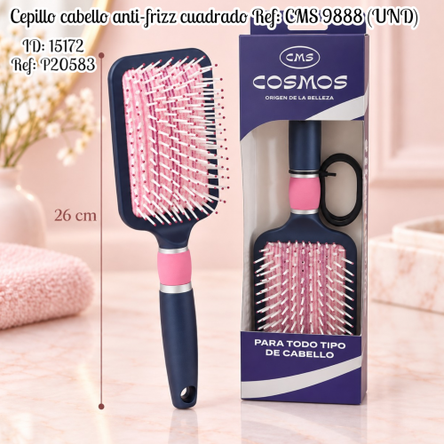 Cepillo cabello anti-frizz cuadrado Ref: CMS 9888 (UND)