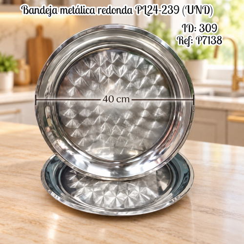 Bandeja metálica redonda PL24-239 (UND)