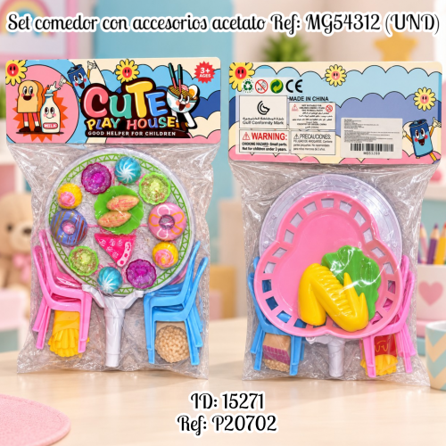 Set mini muebles alimentos 24 pcs Ref: MG53208 (UND)
