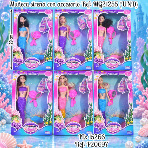 Muñeca sirena con accesorio Ref: MG21255 (UND)