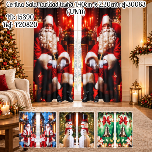 Cortina Sala navidad tasha 1.40cm x 2.20cm ref:30083 (UND)