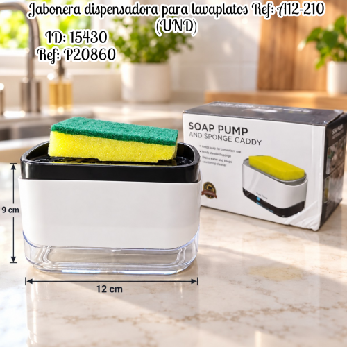 Jabonera dispensadora para lavaplatos Ref: A12-210 (UND)