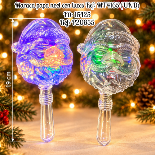 Maraca papa noel con luces Ref: MT4165 (UND)