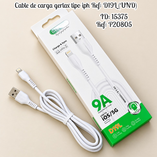 Cable de carga gerlax tipo iph al por mayor – Ref. D19L