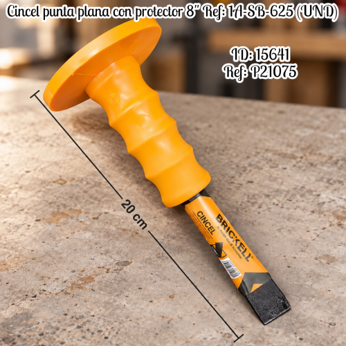 Cincel punta plana con protector 8" Ref: 1A-SB-625 (UND)