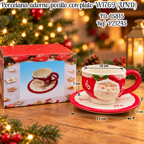 Porcelana adorno pocillo con plato W1769 (UND)