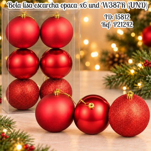 Bola lisa escarcha opaca x6 und W387R (UND)