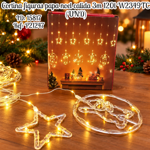 Cortina figuras papa noel calida 3m 120l W2349TC (UND)