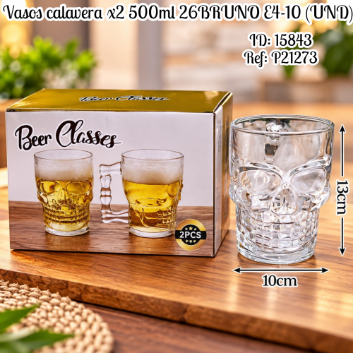 Vasos calavera x2 500ml 26BRUNO E4-10 (UND)