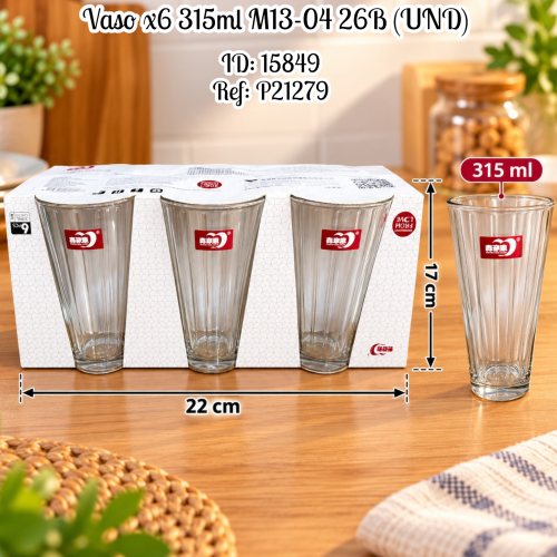 Vaso x6 315ml M13-04 26B (UND)