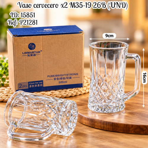 Vaso cervecero x2 M35-19 26B (UND)