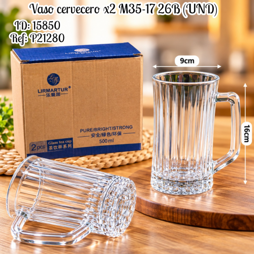 Vaso cervecero x2 M35-17 26B (UND)