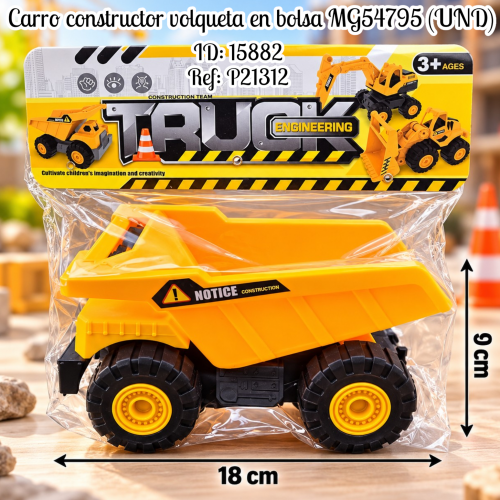 Carro constructor volqueta en bolsa MG54795 (UND)