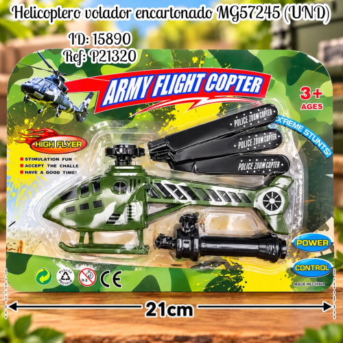 Helicoptero volador encartonado MG57245 (UND)