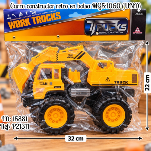 Carro constructor retro en bolsa MG54060 (UND)