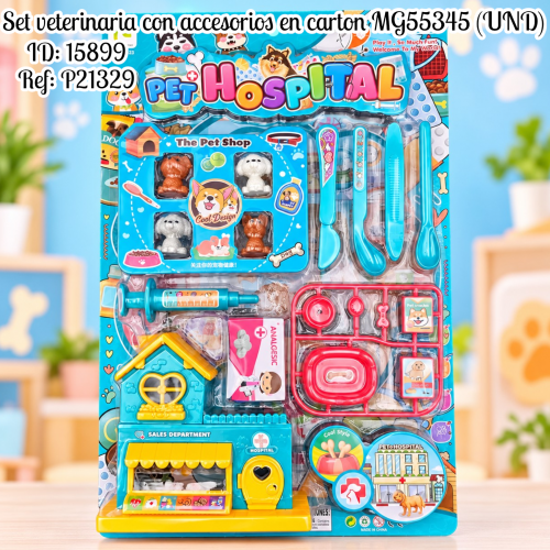 Set veterinaria con accesorios en carton MG55345 (UND)
