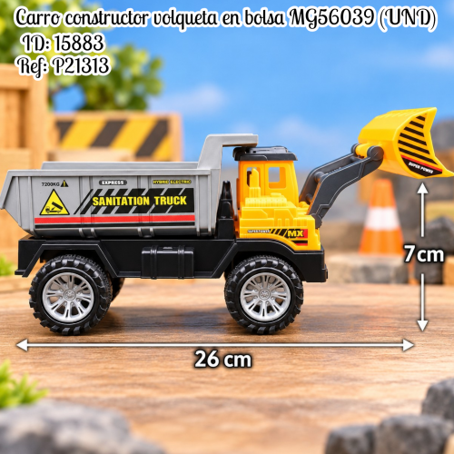 Carro constructor volqueta en bolsa MG56039 (UND)