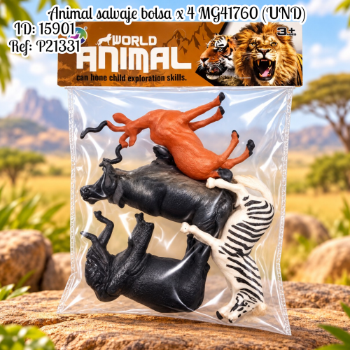 Animal salvaje bolsa x 4 MG41760 (UND)