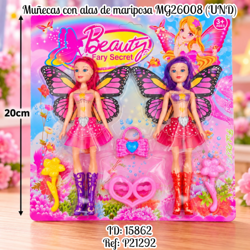 Muñecas con alas de mariposa MG26008 (UND)