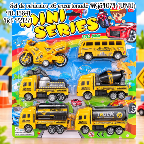 Set de vehiculos x6 encartonado MG54074 (UND)