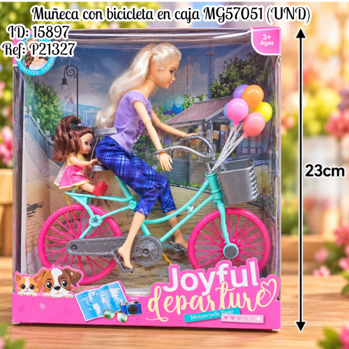 Muñeca con bicicleta en caja  MG57051 (UND)
