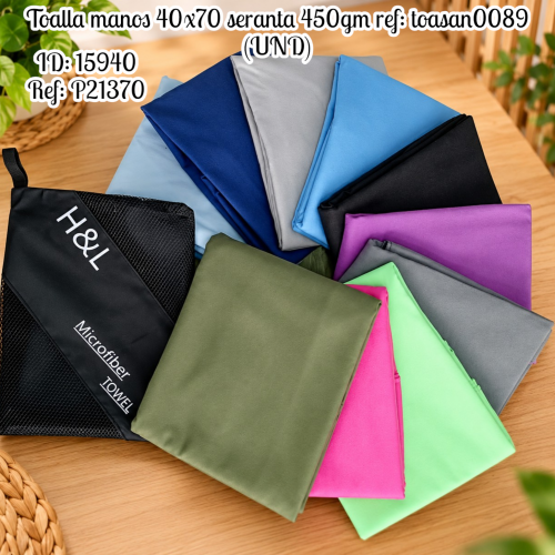 Toalla manos 40x70 seranta 450gm ref: toasan0089 (UND)