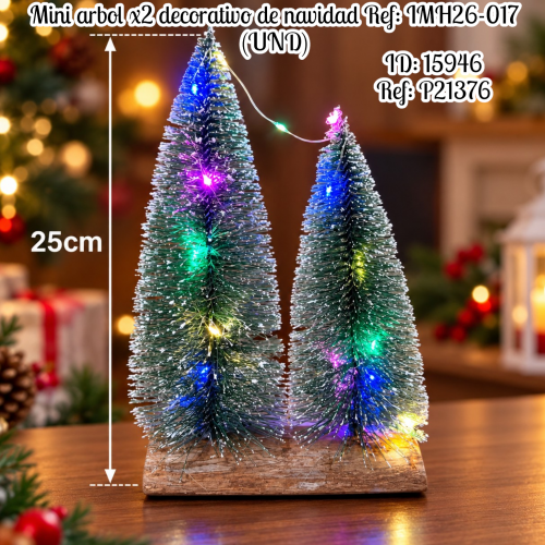 Mini arbol x2 decorativo de navidad Ref: IMH26-017 (UND)