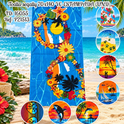 Toalla segally 70x140 VC-ESTAMPADA (UND)