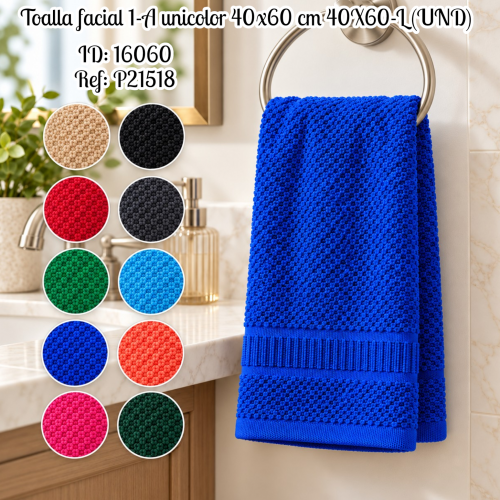 Toalla facial 1-A unicolor 40x60 cm 40X60-L (UND)