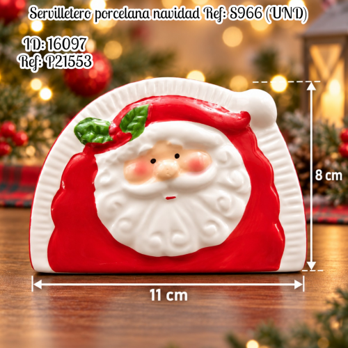 Servilletero porcelana navidad Ref: S966 (UND)