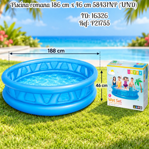 Piscina romana 186 cm x 46 cm al por mayor – Ref. 58431NP