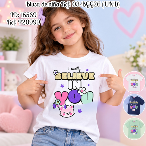Blusa de niña al por mayor – Ref. 03-BGG26