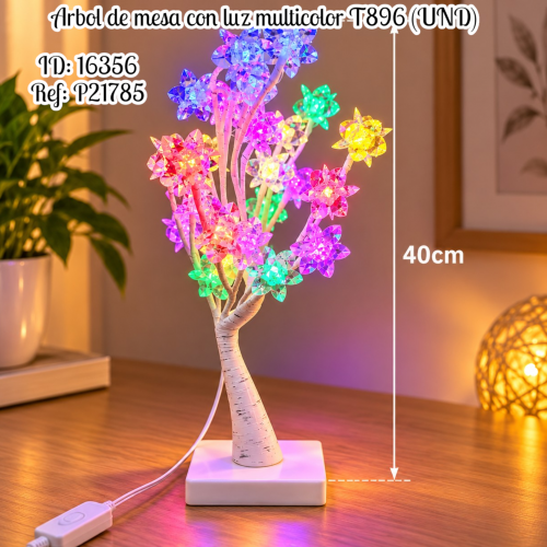 Arbol de mesa con luz multicolor T896 (UND)