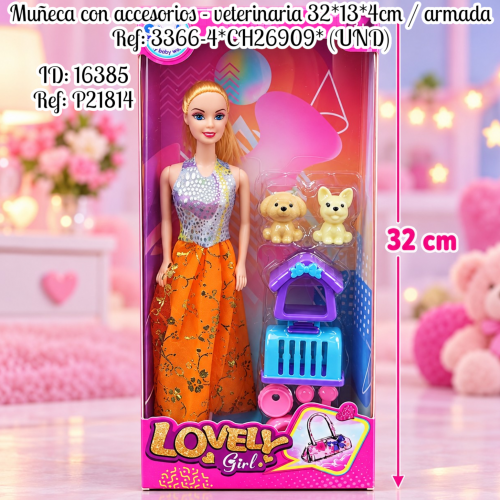 Muñeca con accesorios - veterinaria 32*13*4cm / armada Ref: 3366-4*CH26909* (UND)
