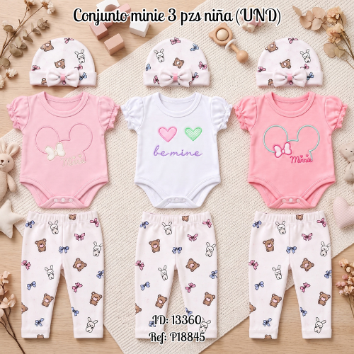 Conjunto 3 pzs lazo niña (UND)