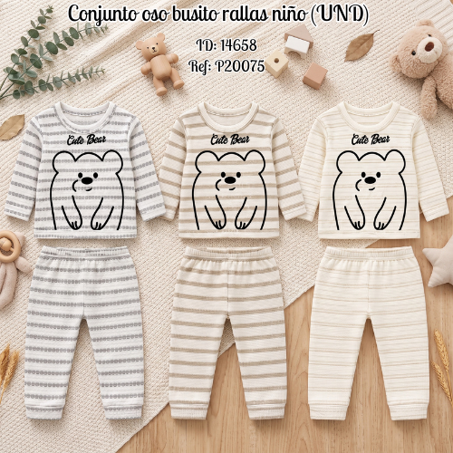 Conjunto 3 piezas safari rallas niño (UND)