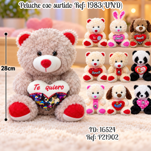 Peluche oso surtido al por mayor – Ref. 1983
