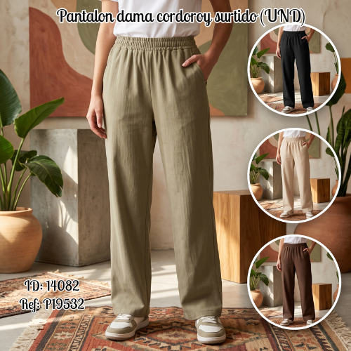 Pantalon dama cordoroy  surtido al por mayor