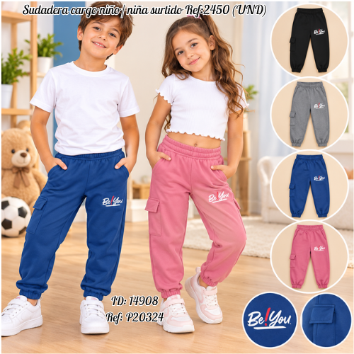 Sudadera cargo niño / niña surtido al por mayor – Ref. 2450